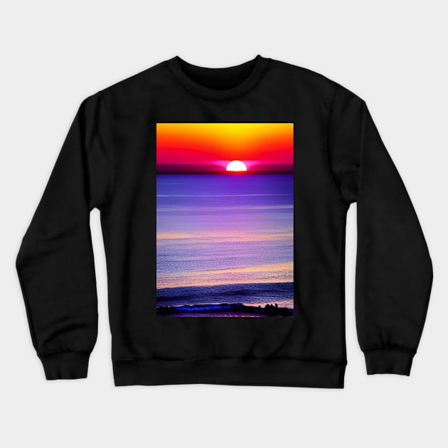 CENTREPIECE OCEAN SUNSET PURPLE HUED Crewneck Sweatshirt by sailorsam1805